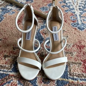 Steve Madden 3 strap white heel